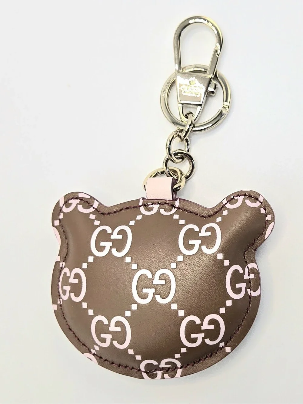#178 - Gucci Accessory  Panda Shape 821890 Leather Bag/Key Charm - NWT